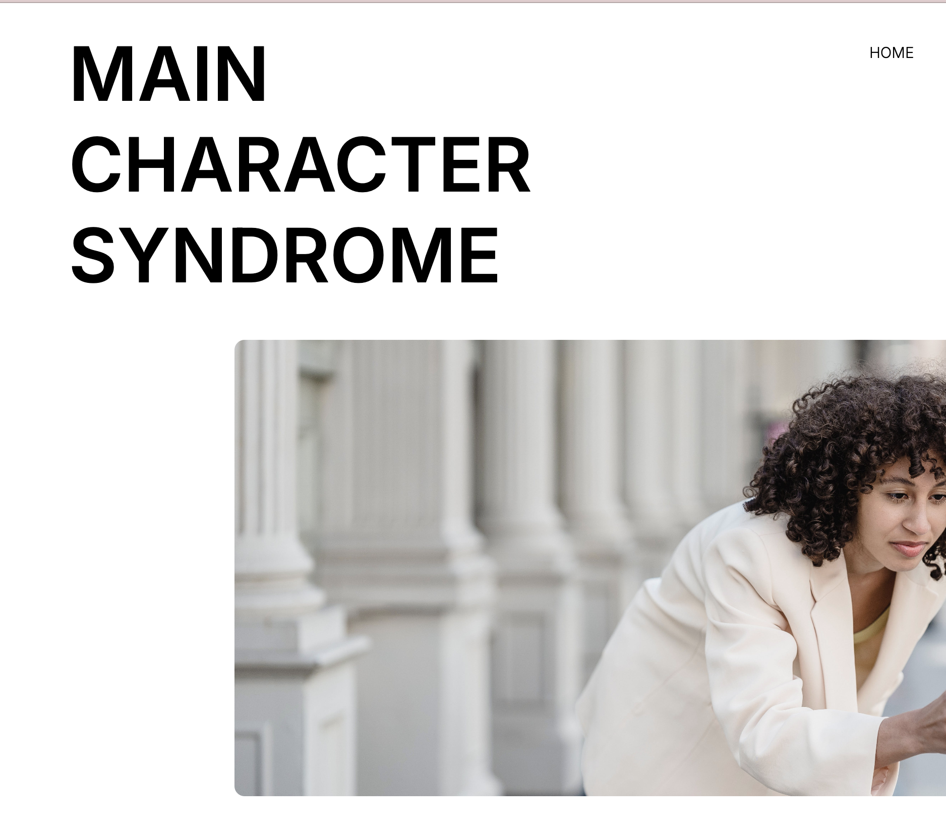 Main Character Syndrome website preview